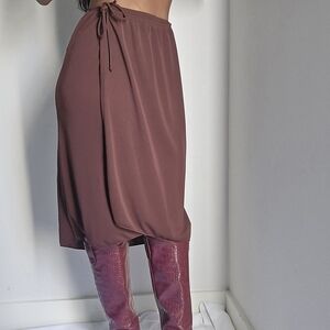 Y2k Chocolate Brown Boho Western Wrap Skirt
